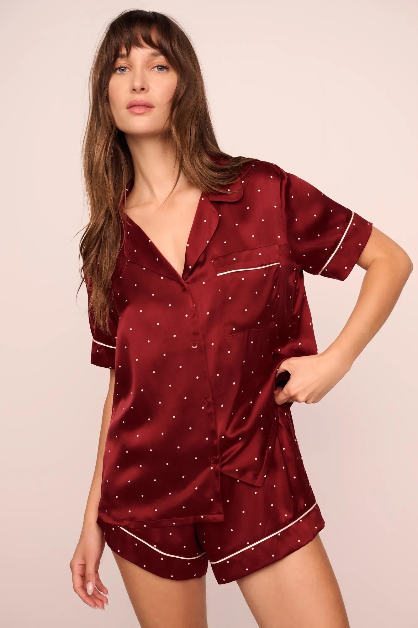 Eberjey x Lily Aldridge - Inez Washable Silk Printed Short PJ Set