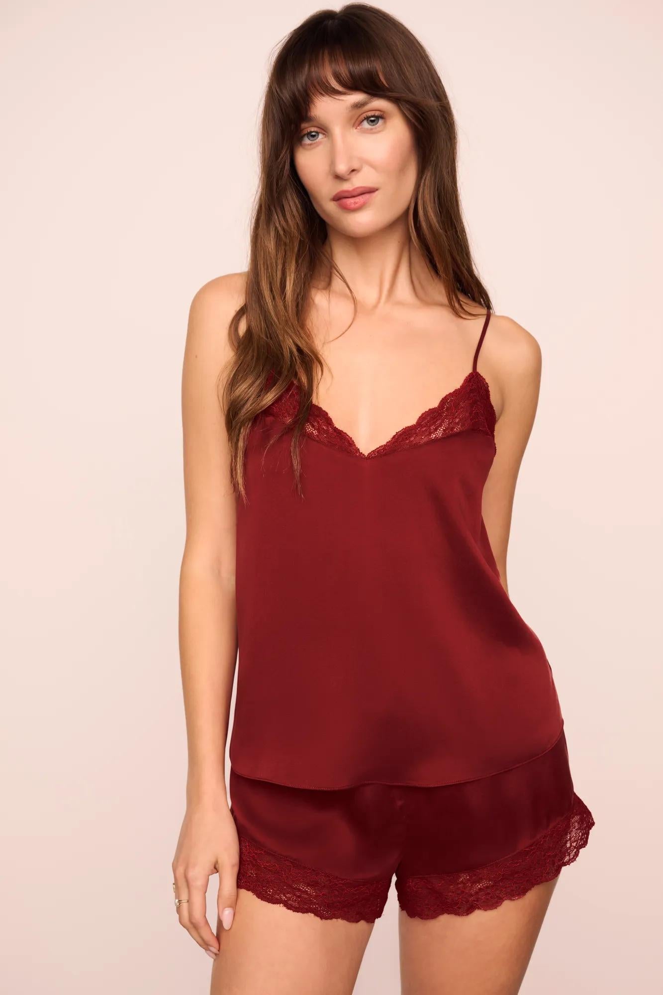 Eberjey x  Lily Aldridge - Washable Silk Lace Cami & Short Set