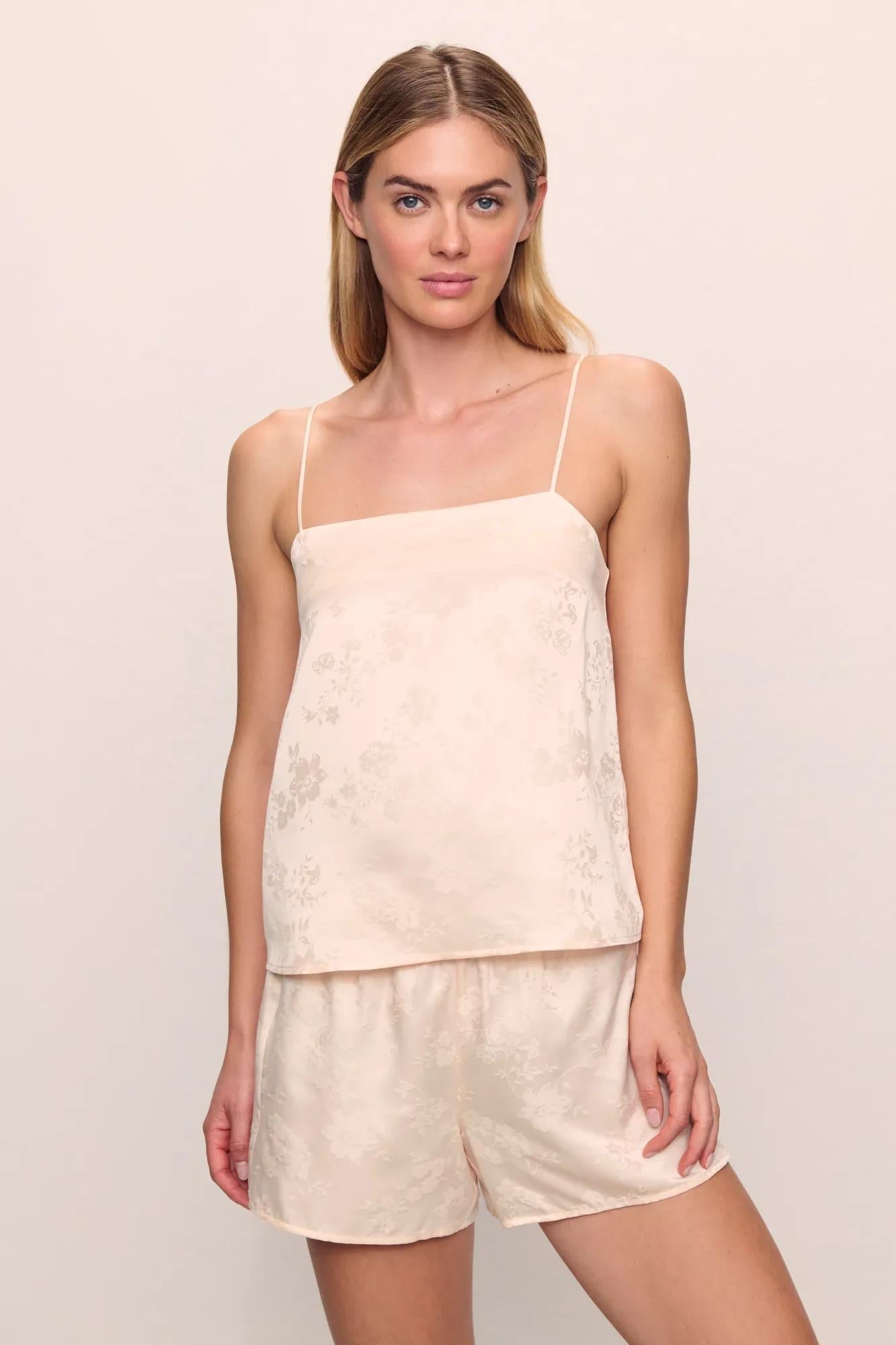 Washable Silk Jacquard Cami & Short PJ Set
