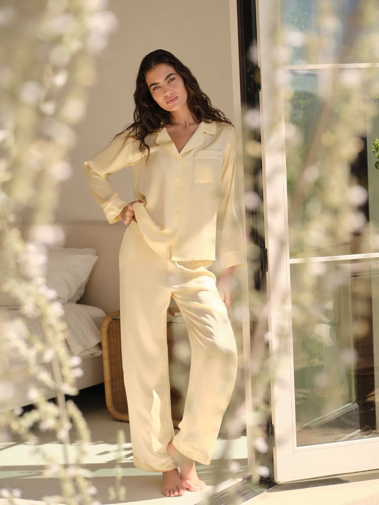 Inez Washable Silk Long PJ Set