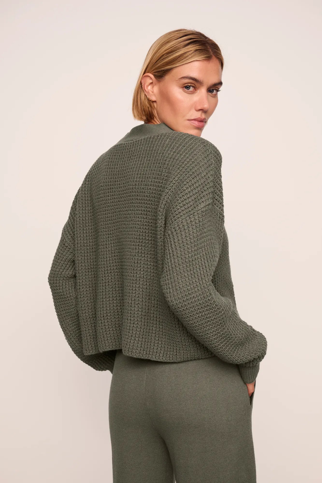 Recycled Sweater Cropped Cardigan