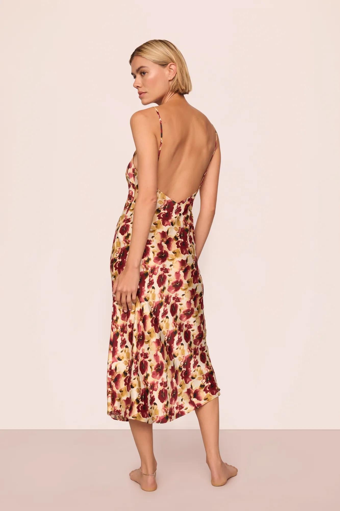 Eberjey x  Lily Aldridge - Inez Washable Silk Printed Slip