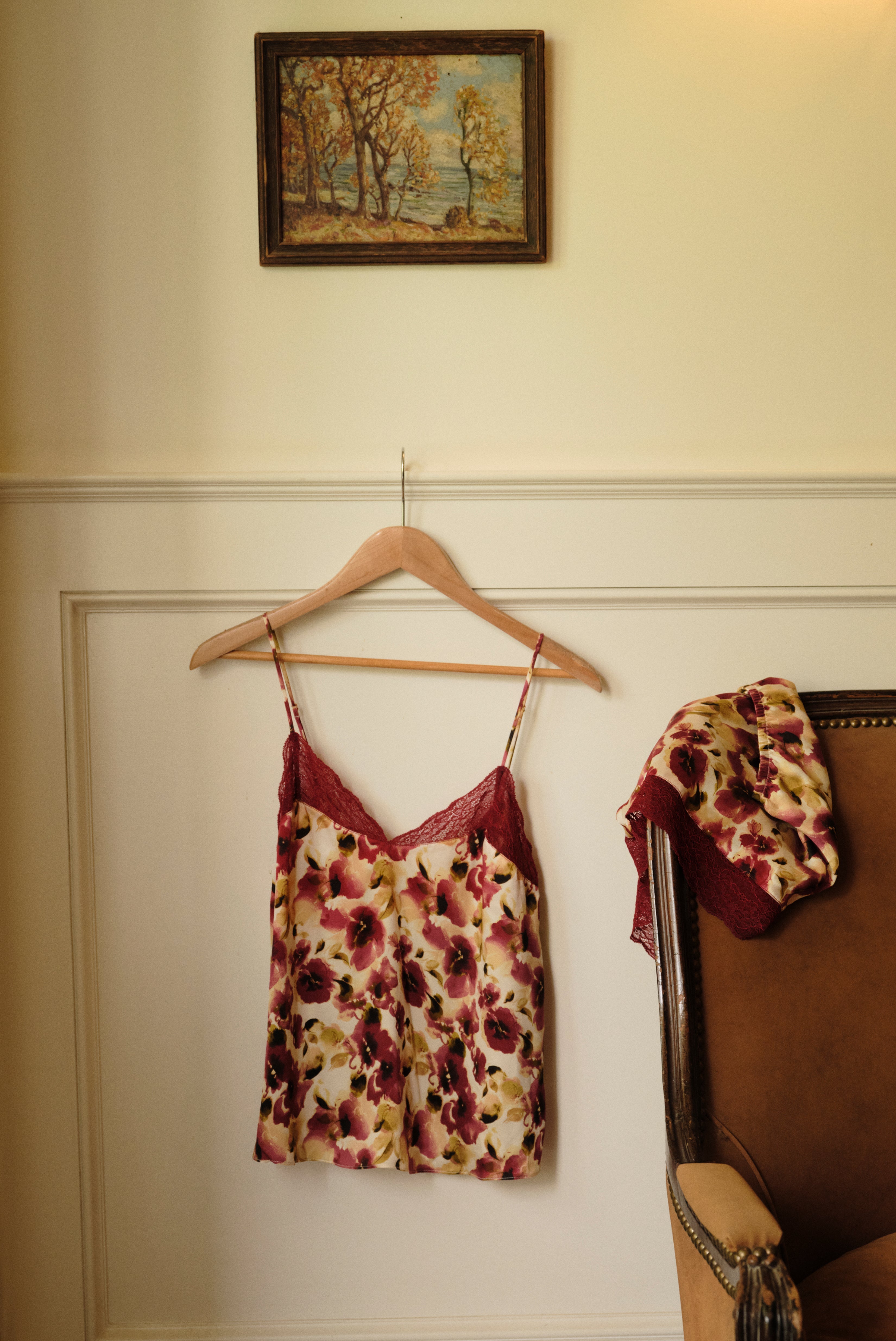 Eberjey x  Lily Aldridge - Washable Silk Printed Lace Cami & Short Set