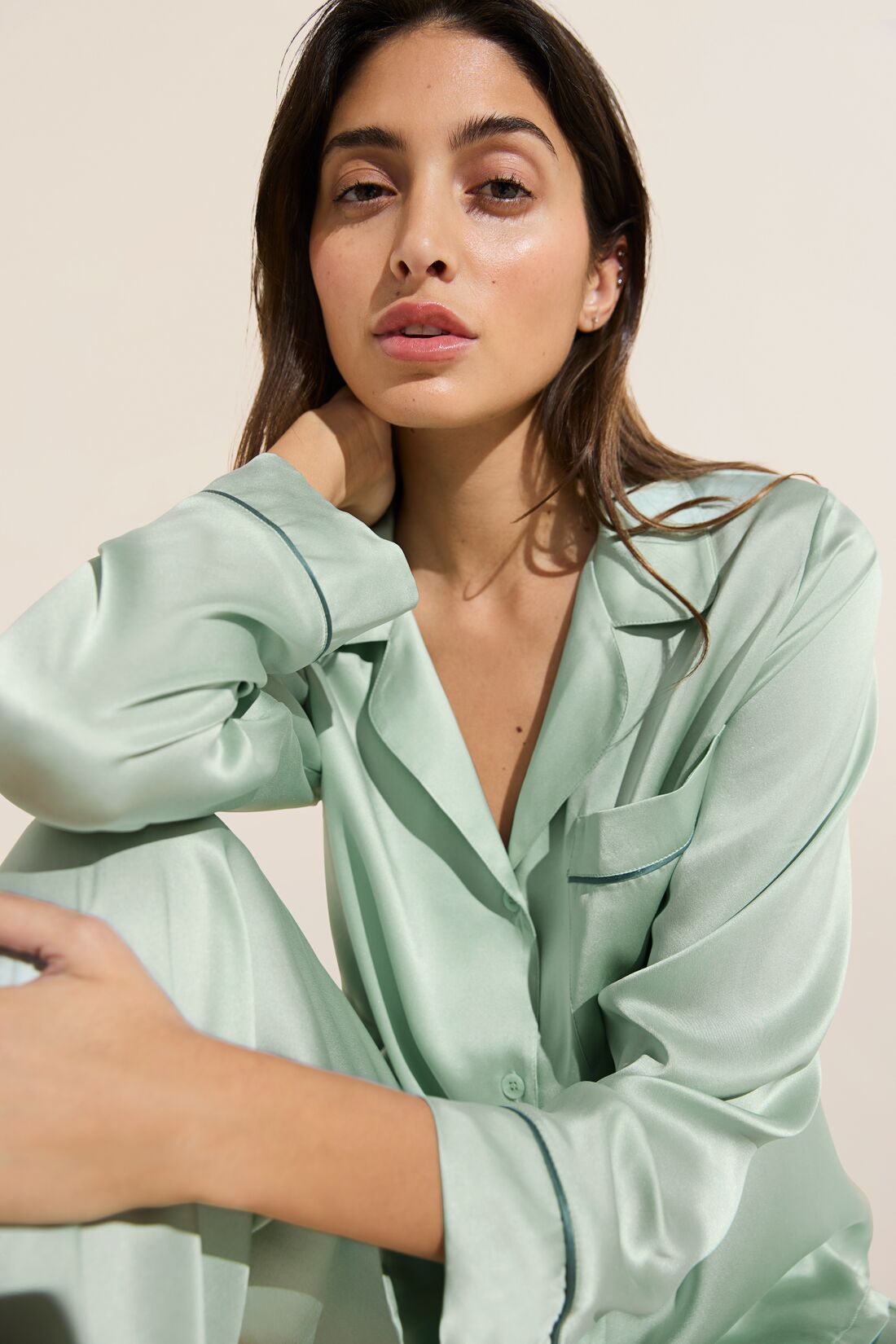 Inez Washable Silk Long PJ Set