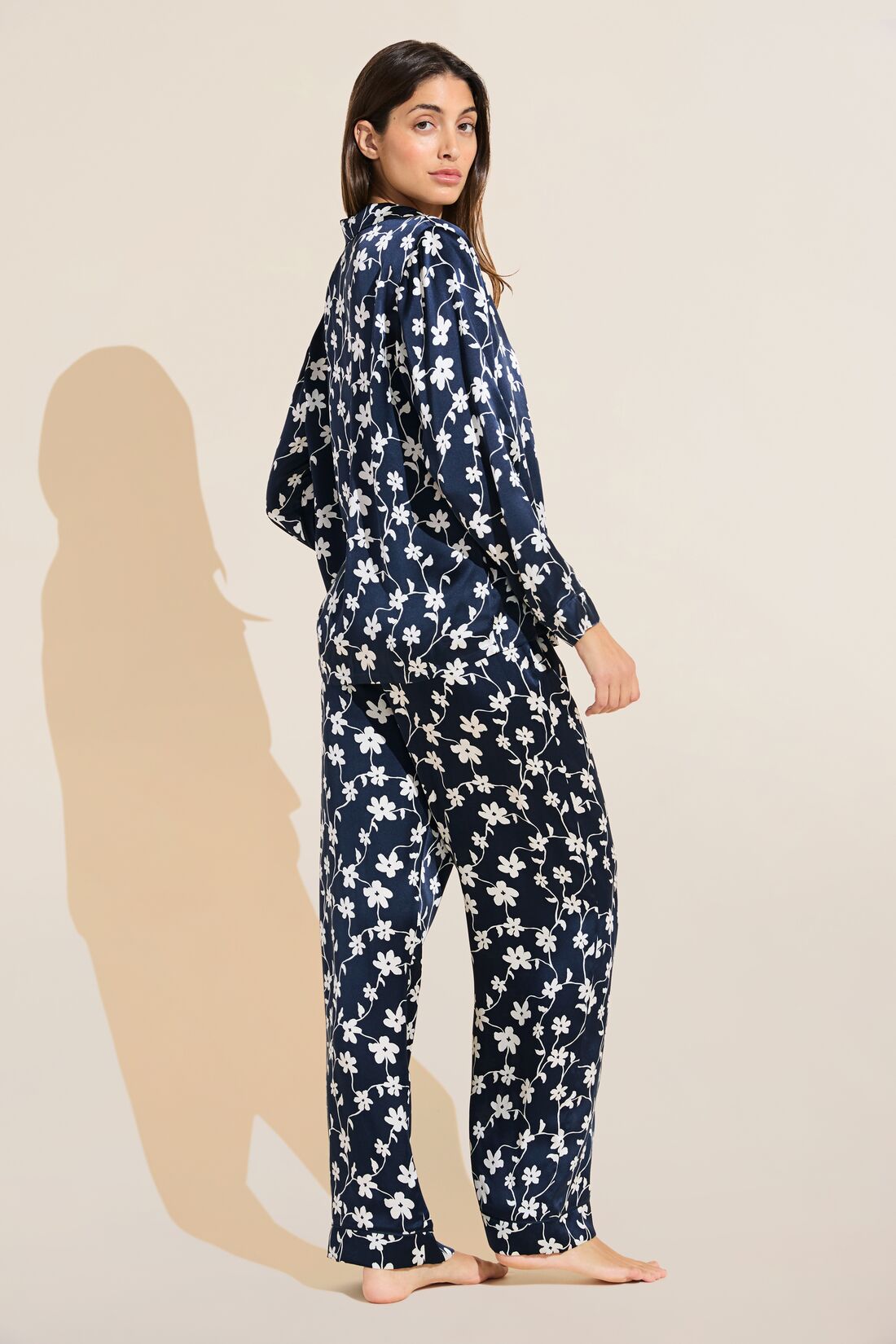 Inez Washable Silk Printed Long PJ Set