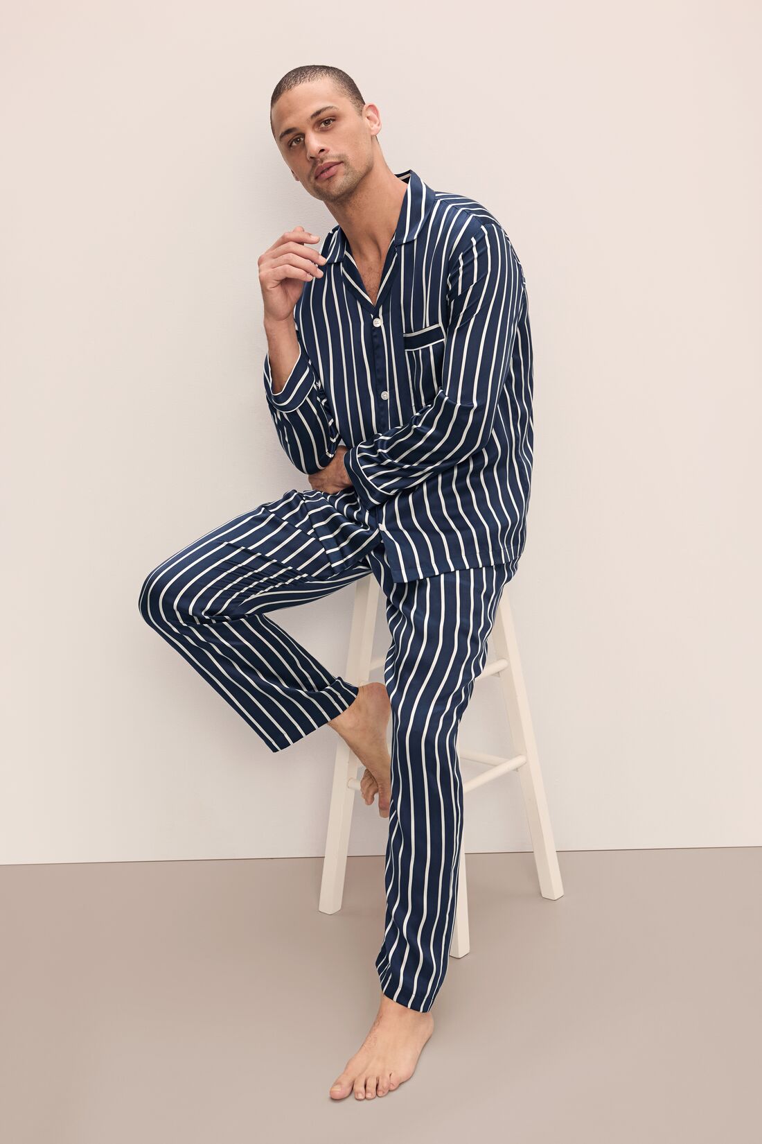 Charles Washable Silk Printed Long PJ Set