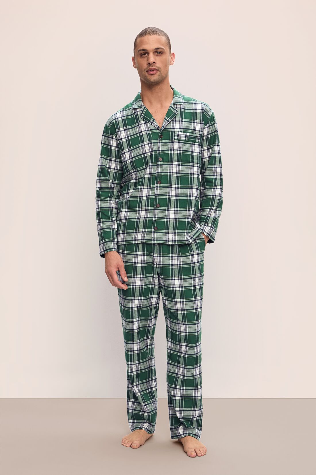 Men's Flannel Long PJ Set