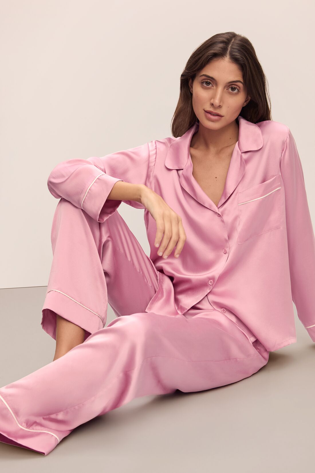 Inez Washable Silk Long PJ Set
