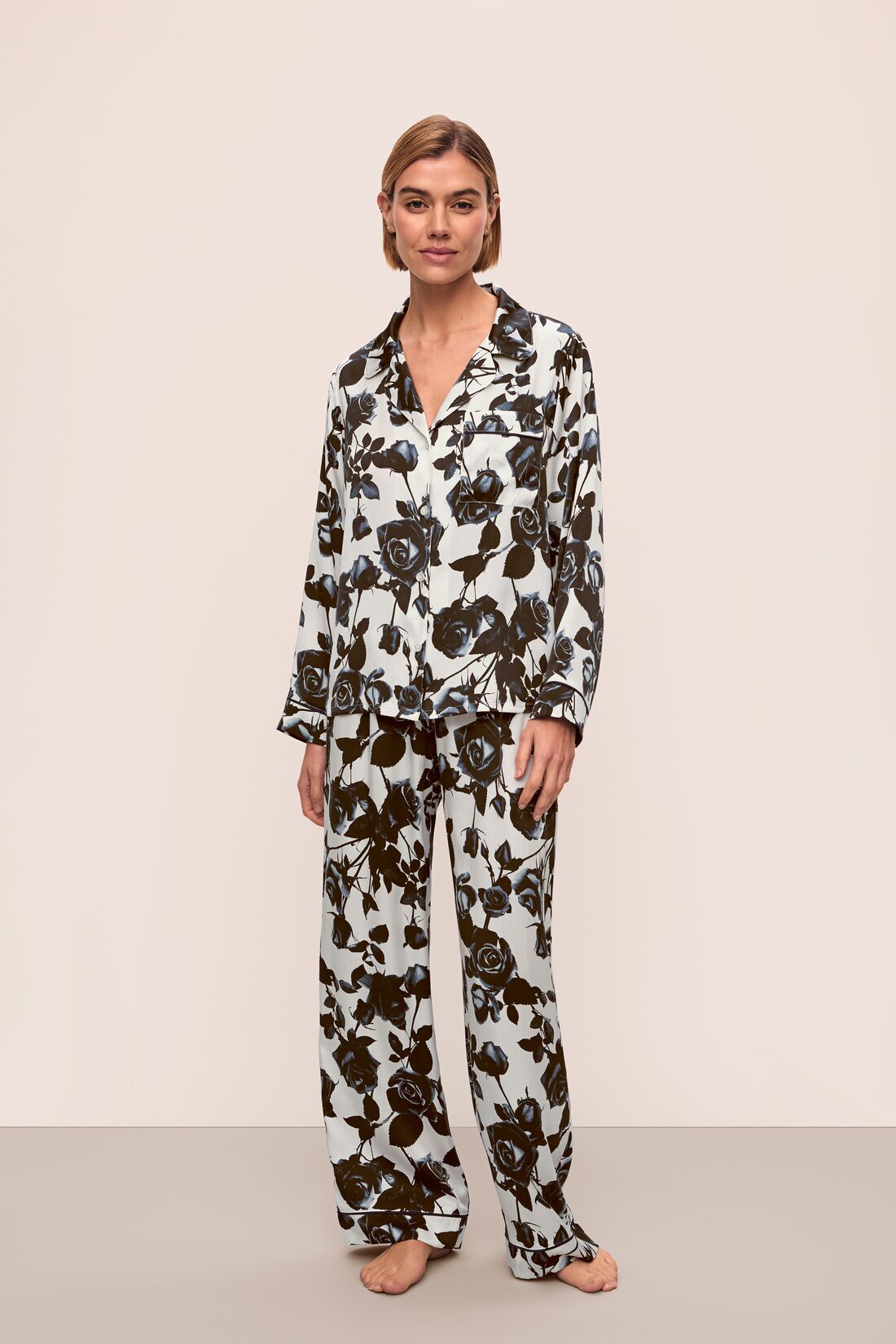 Eberjey x L'AGENCE - Inez Washable Silk Printed Long PJ Set