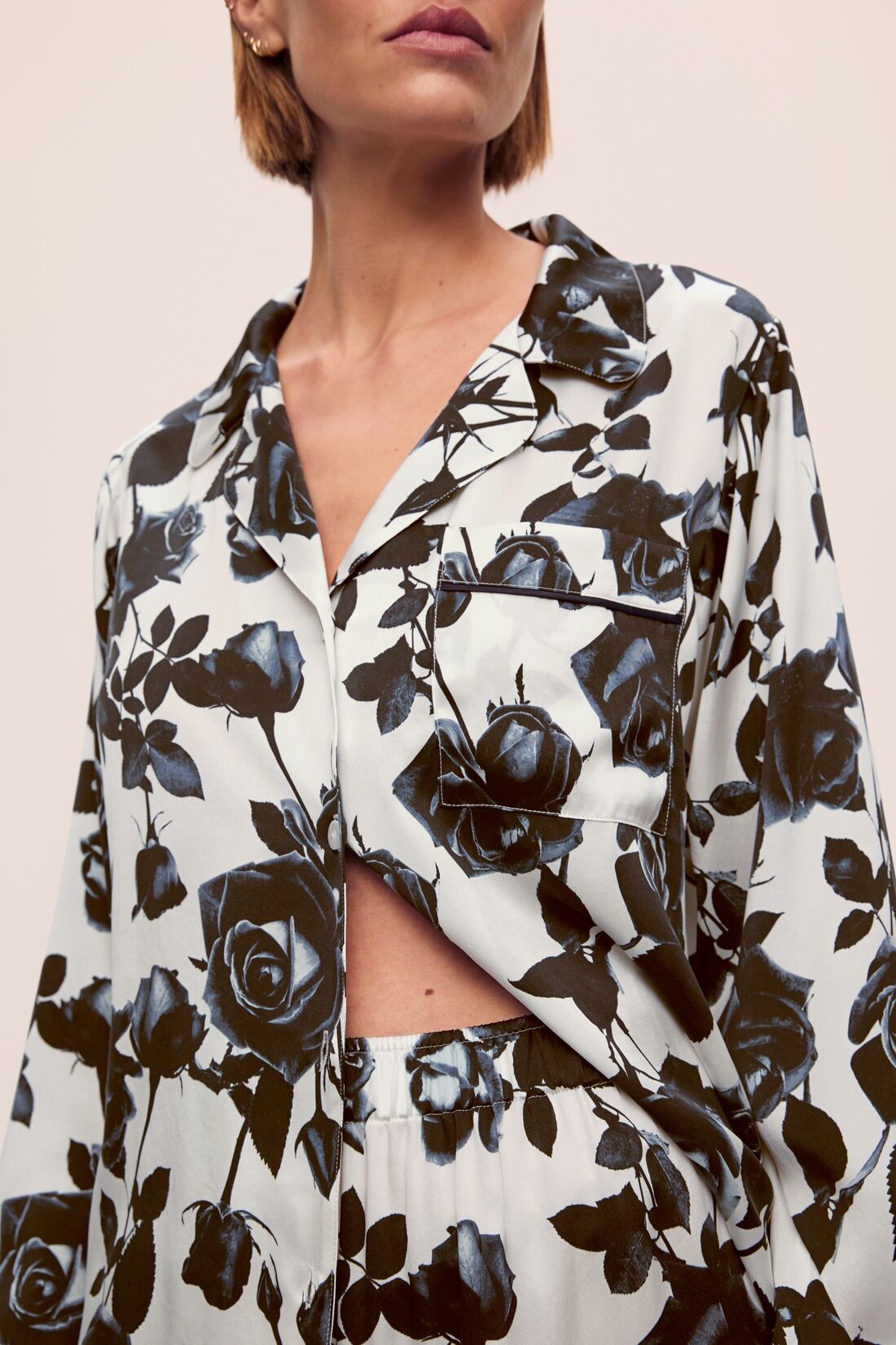 Eberjey x L'AGENCE - Inez Washable Silk Printed Long PJ Set