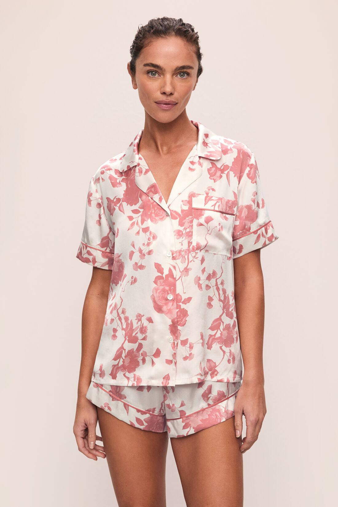 Eberjey x L'AGENCE - Inez Washable Silk Printed Short PJ Set