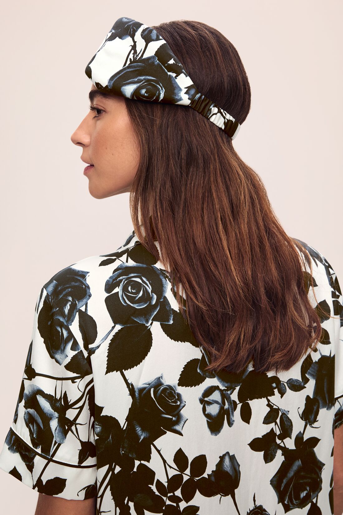 Eberjey x L'AGENCE - Inez Washable Silk Printed Eye Mask