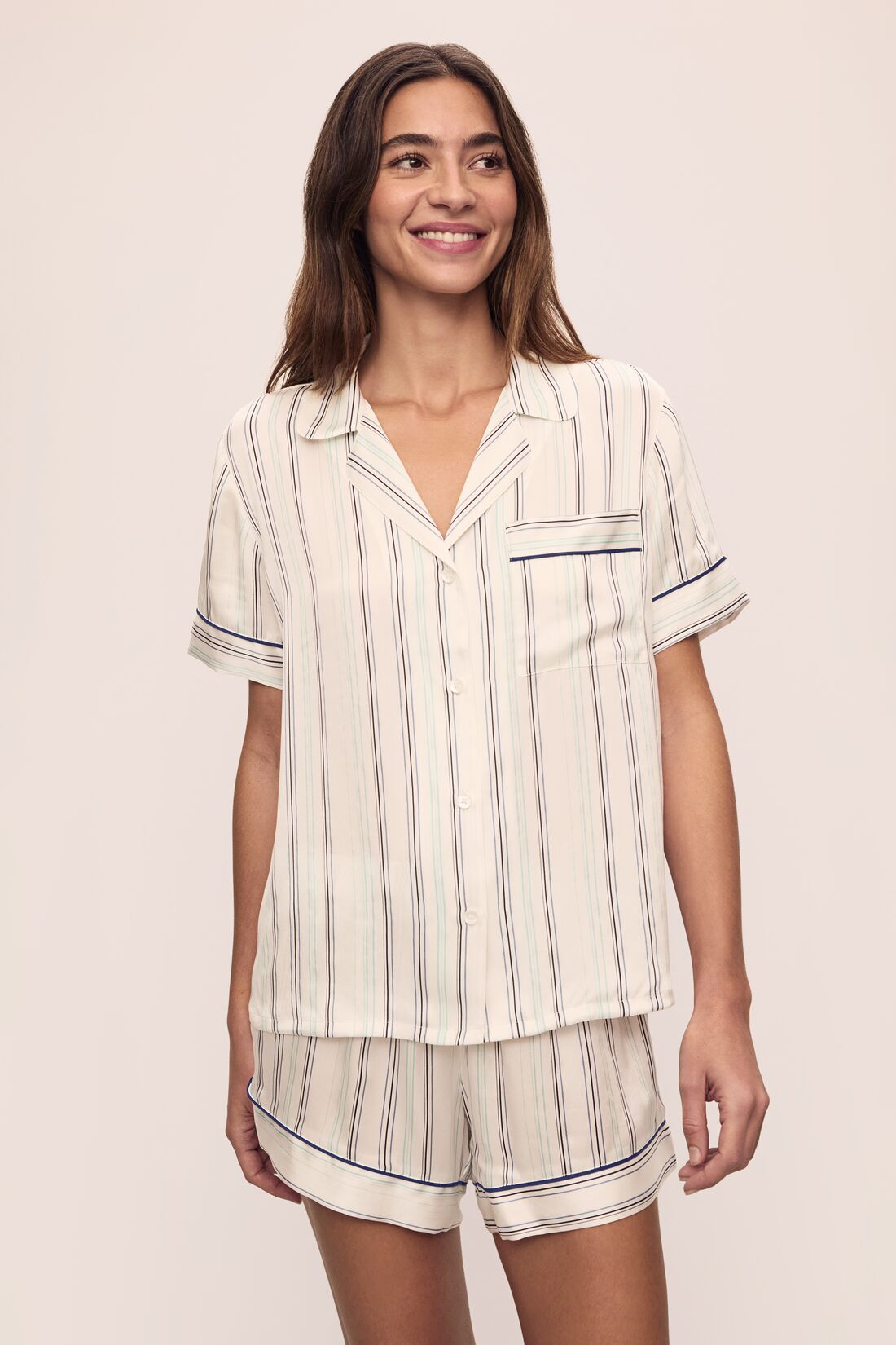 Inez Washable Silk Printed Short PJ Set
