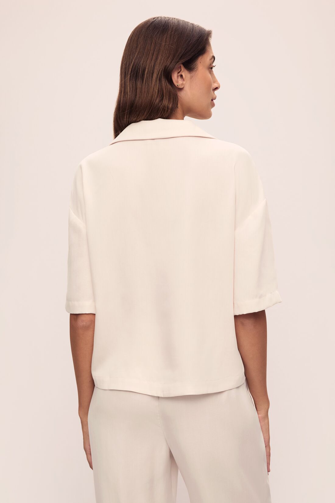 Tencel Woven Relaxed Button Front Top