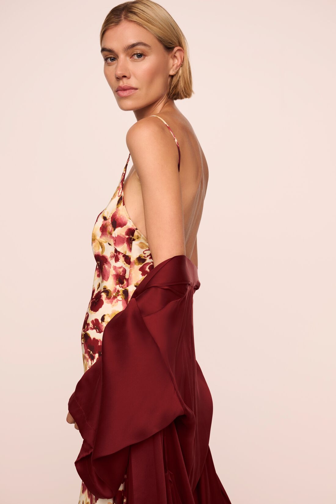 Eberjey x  Lily Aldridge - Inez Washable Silk Printed Slip