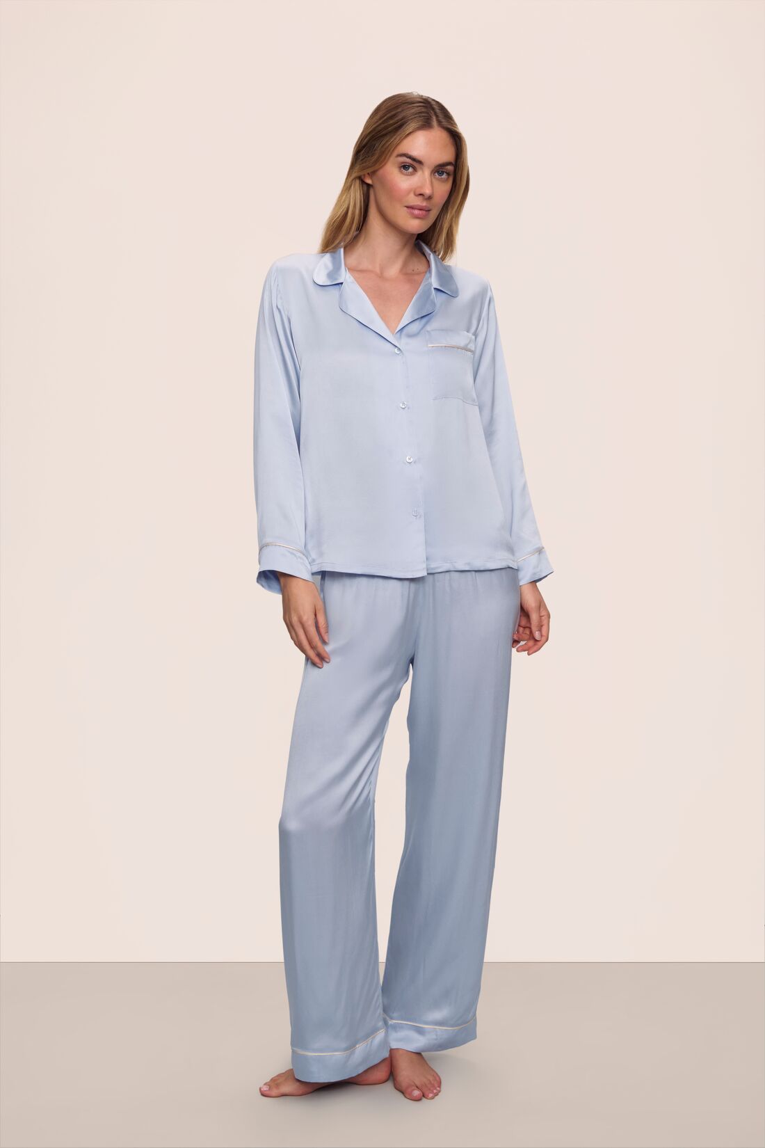 Inez Washable Silk Long PJ Set