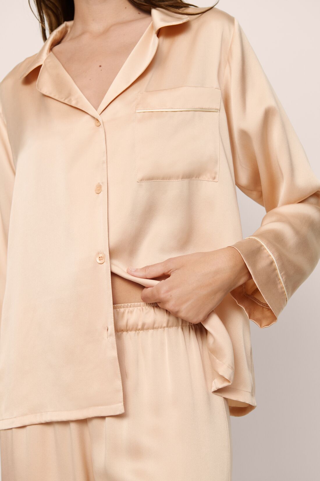Inez Washable Silk Long PJ Set