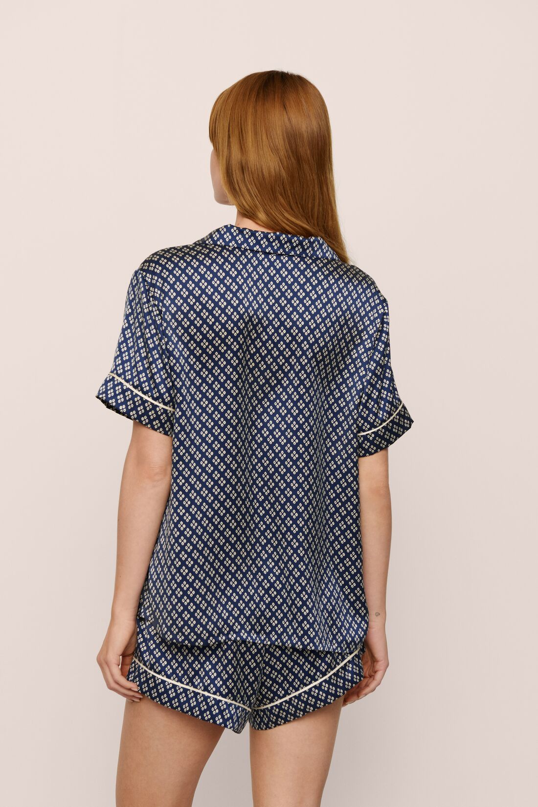 Inez Washable Silk Printed Short PJ Set