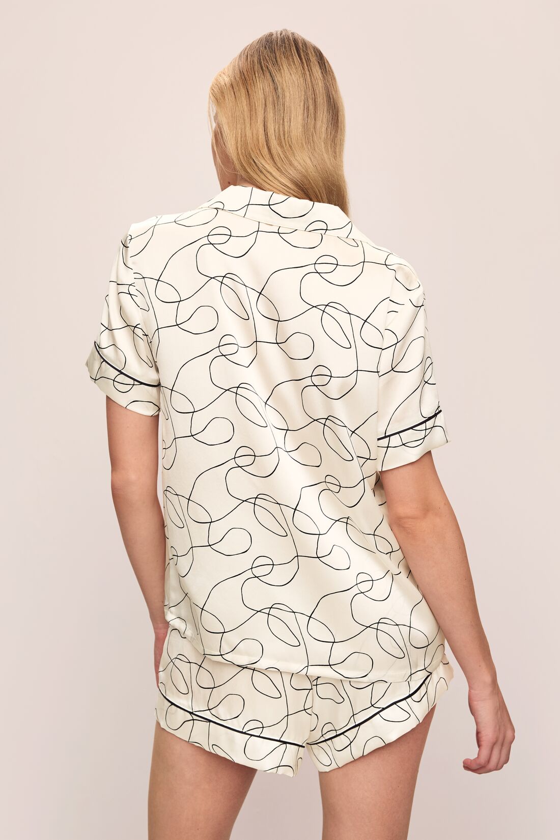 Inez Washable Silk Printed Short PJ Set