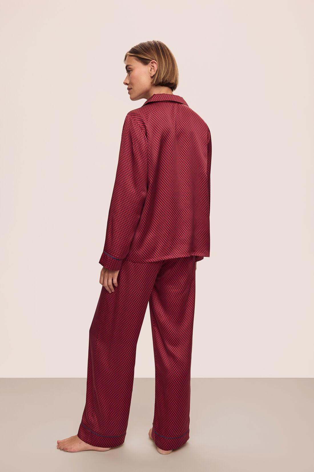 Inez Washable Silk Printed Long PJ Set