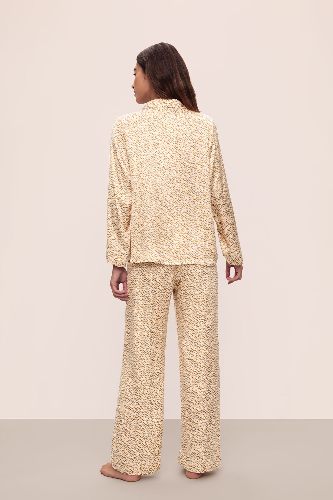 Inez Washable Silk Printed Long PJ Set