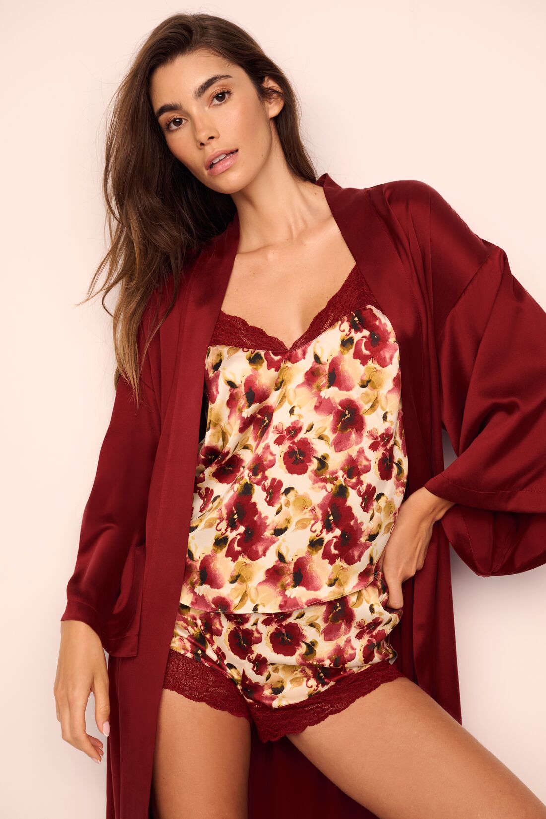 Eberjey x  Lily Aldridge - Inez Washable Silk Robe