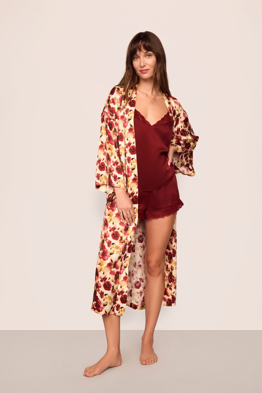 Eberjey x  Lily Aldridge - Washable Silk Lace Cami & Short Set