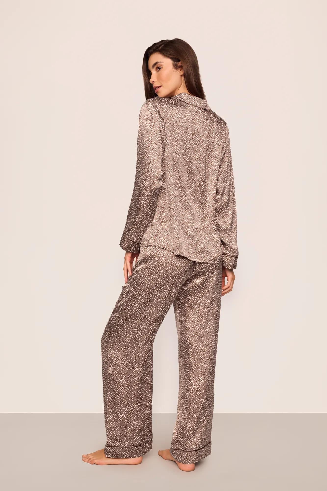 Inez Washable Silk Printed Long PJ Set