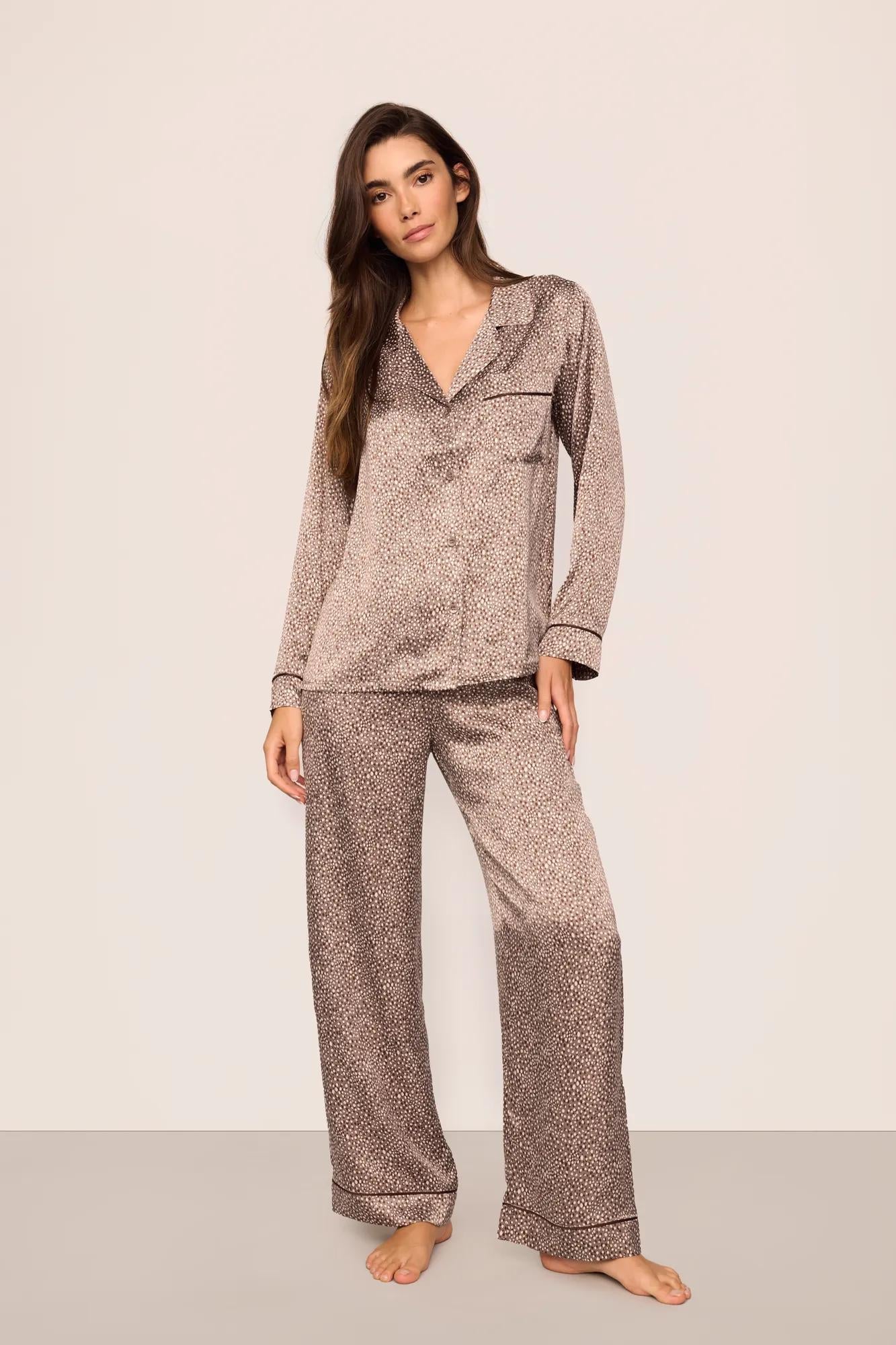 Inez Washable Silk Printed Long PJ Set