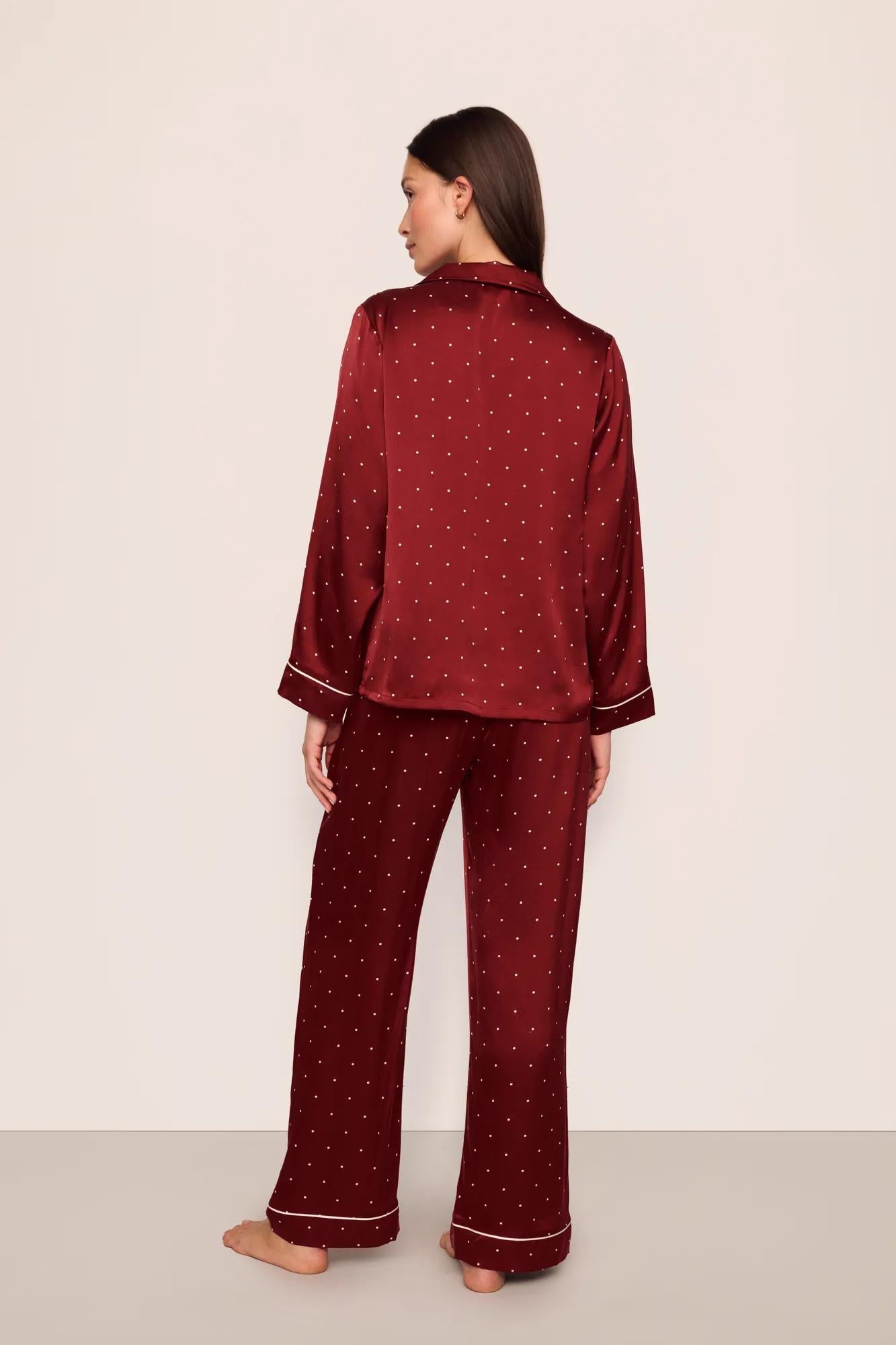 Eberjey x  Lily Aldridge - Inez Washable Silk Printed Long PJ Set