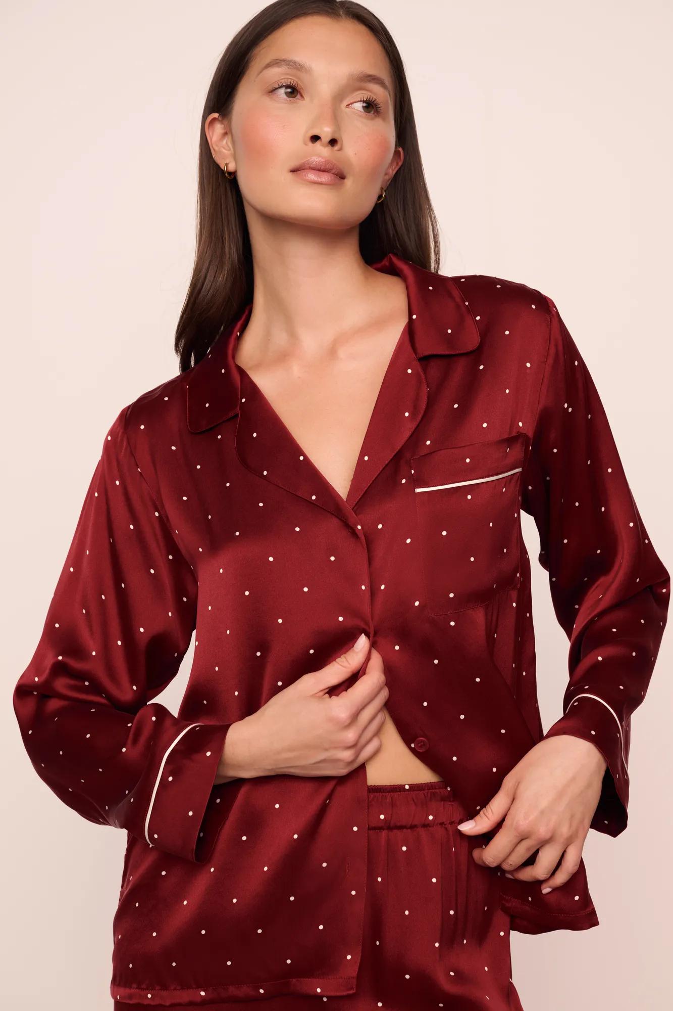 Eberjey x  Lily Aldridge - Inez Washable Silk Printed Long PJ Set