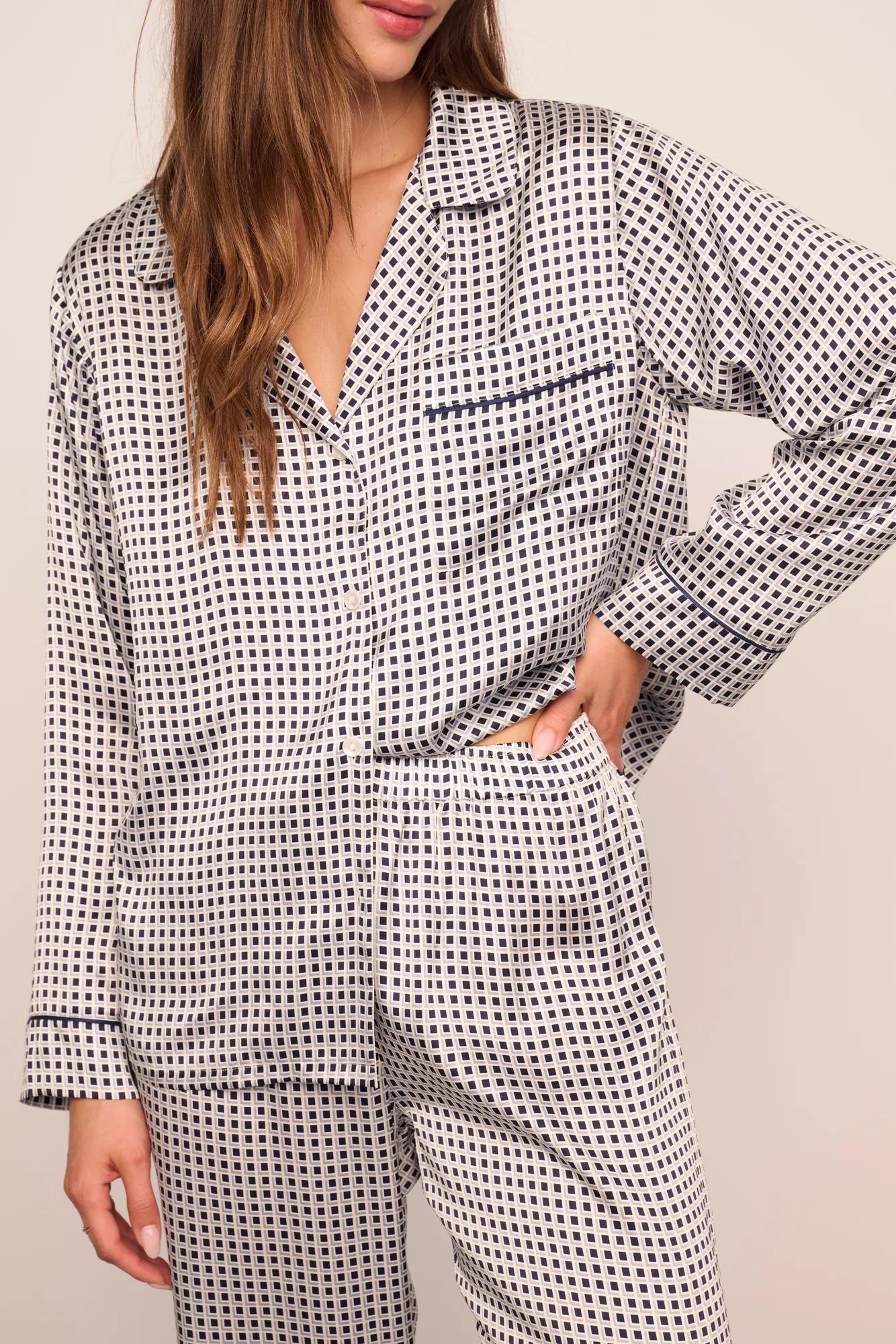 Inez Washable Silk Printed Long PJ Set
