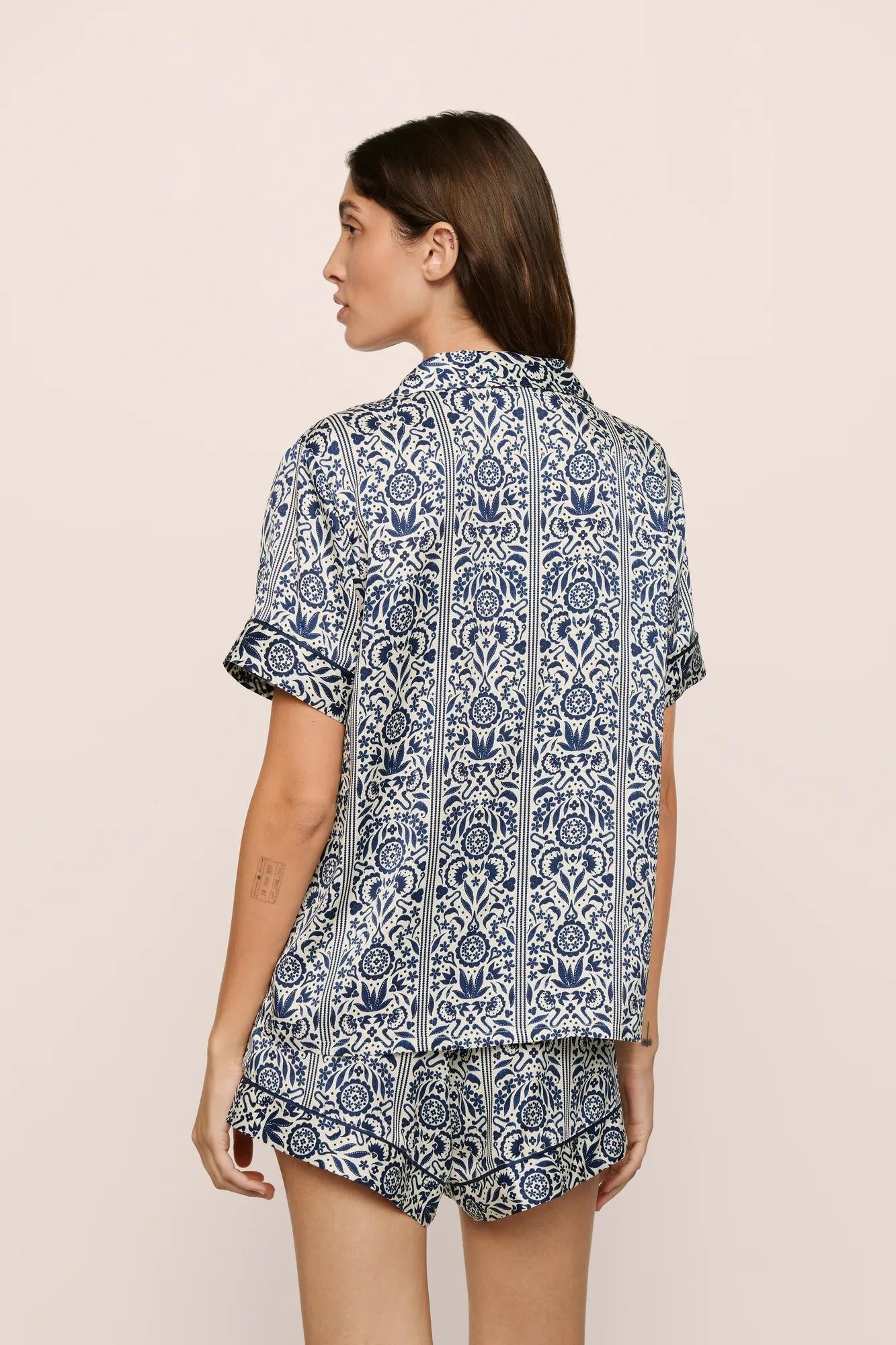 Eberjey x Casa Del Sol - Inez Washable Silk Printed Short PJ Set