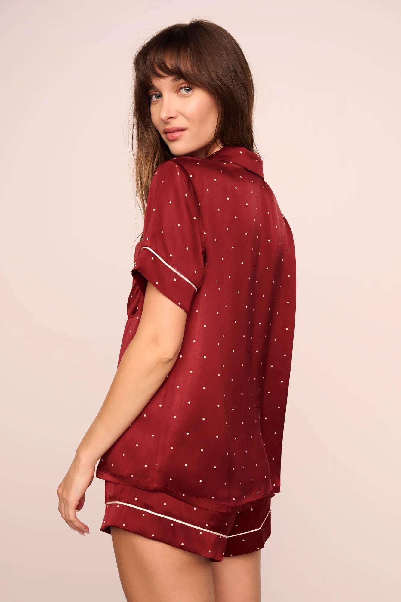 Eberjey x  Lily Aldridge - Inez Washable Silk Printed Short PJ Set