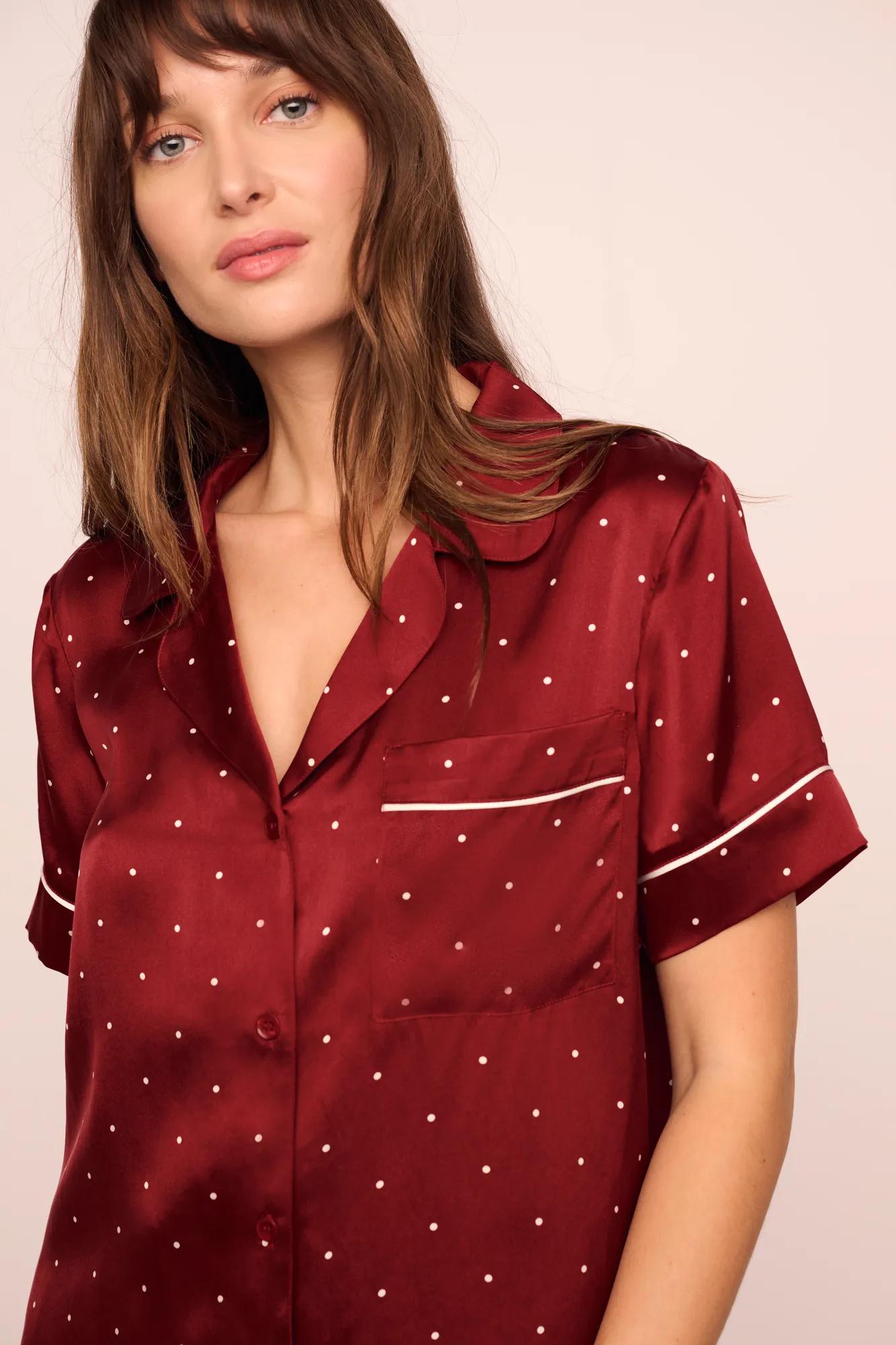 Eberjey x  Lily Aldridge - Inez Washable Silk Printed Short PJ Set