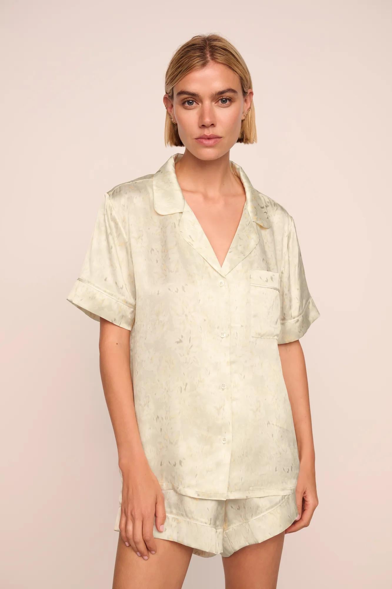 Inez Washable Silk Printed Short PJ Set