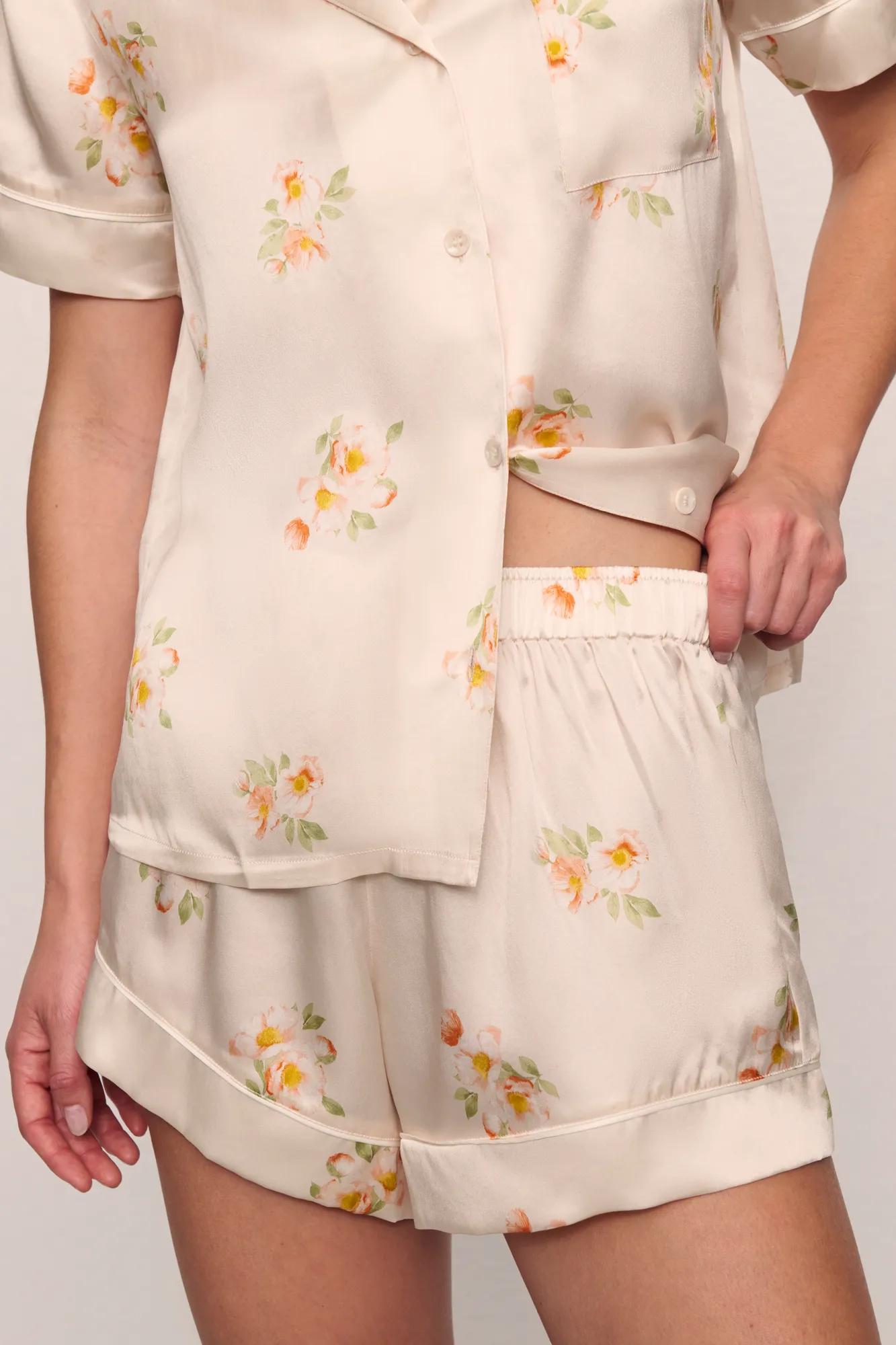 Inez Washable Silk Printed Short PJ Set