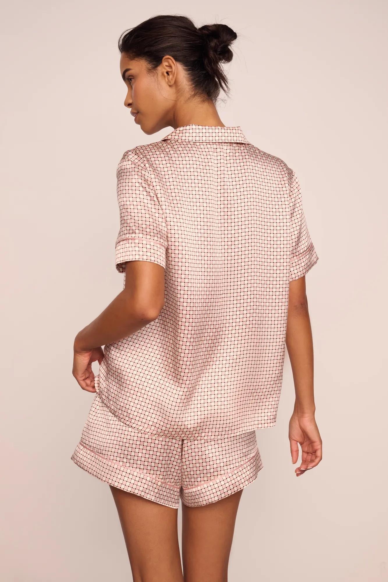 Inez Washable Silk Printed Short PJ Set