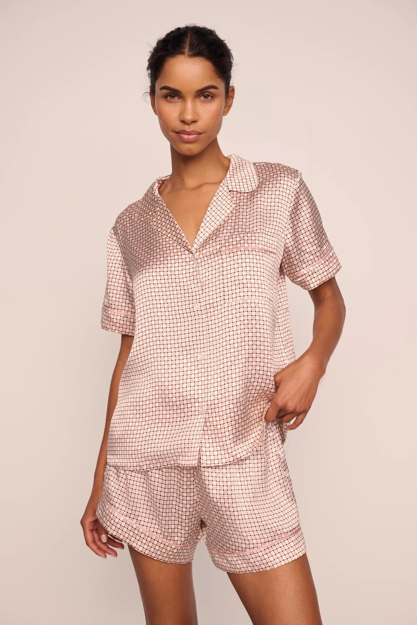 Inez Washable Silk Printed Short PJ Set