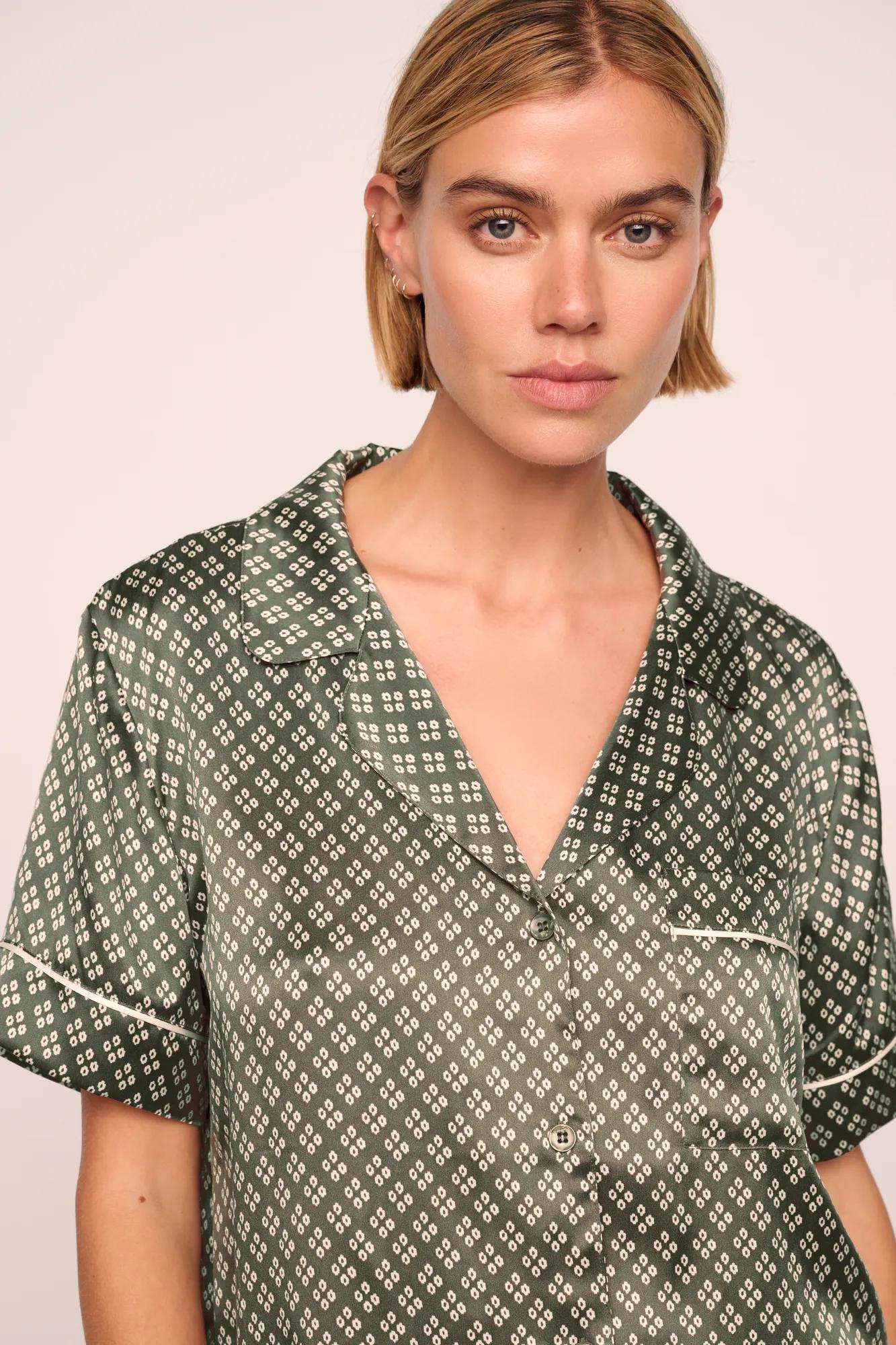 Inez Washable Silk Printed Short PJ Set