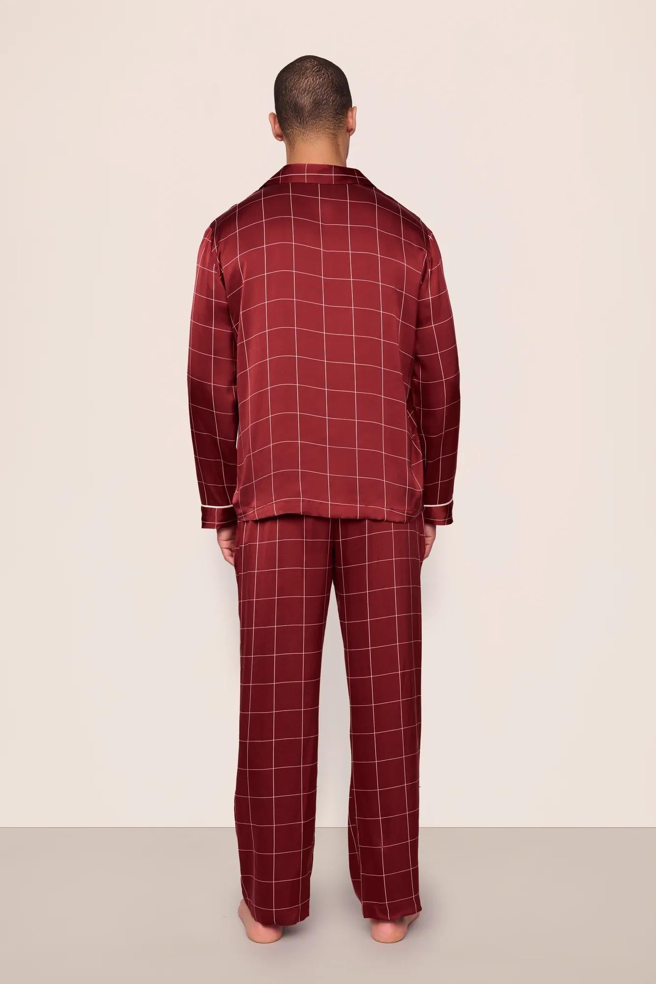Eberjey x  Lily Aldridge - Charles Washable Silk Printed Long PJ Set
