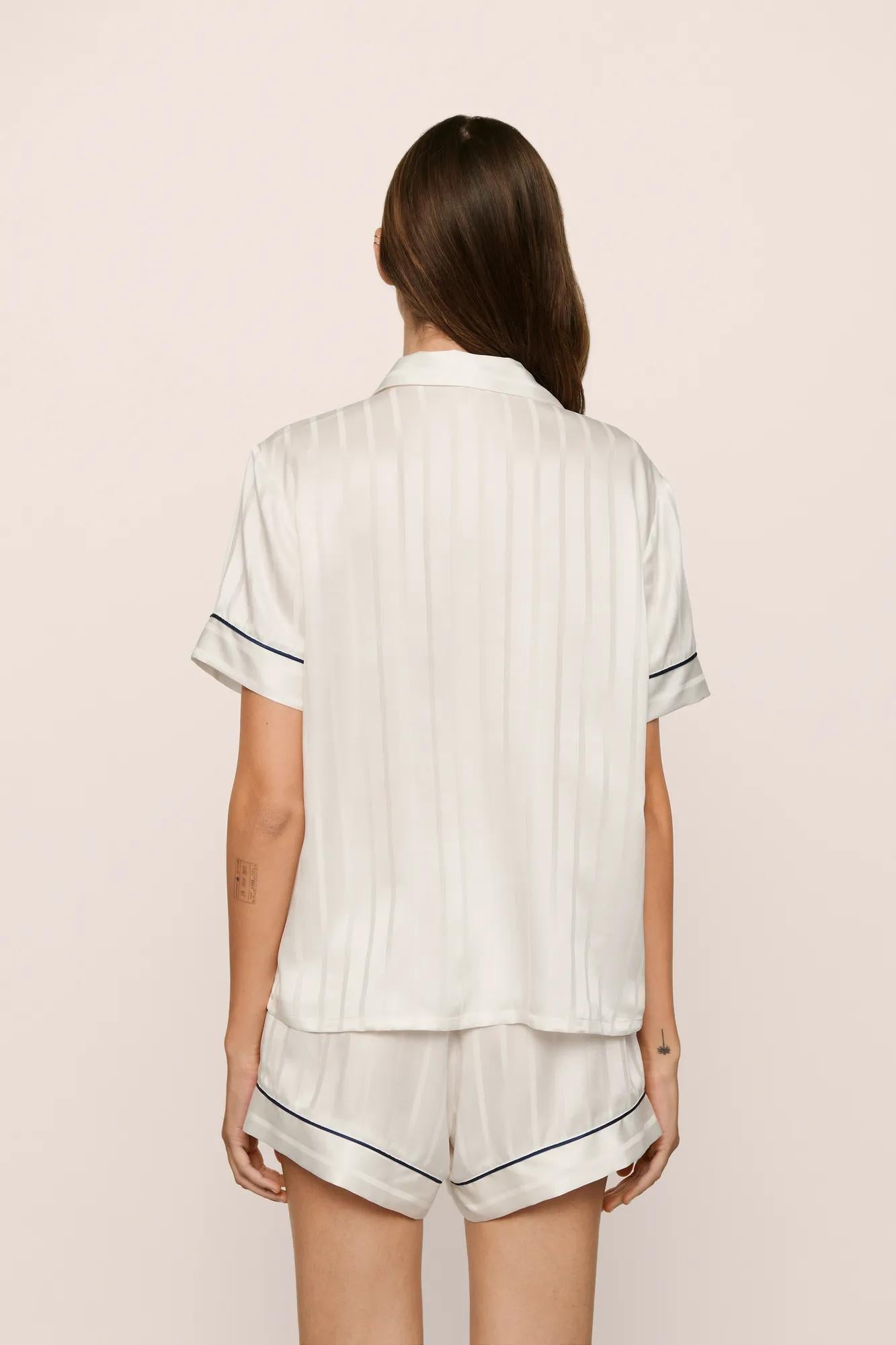 Inez Washable Silk Jacquard Short PJ Set