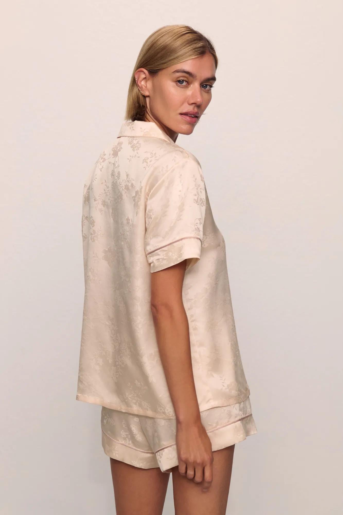 Inez Washable Silk Jacquard Short PJ Set
