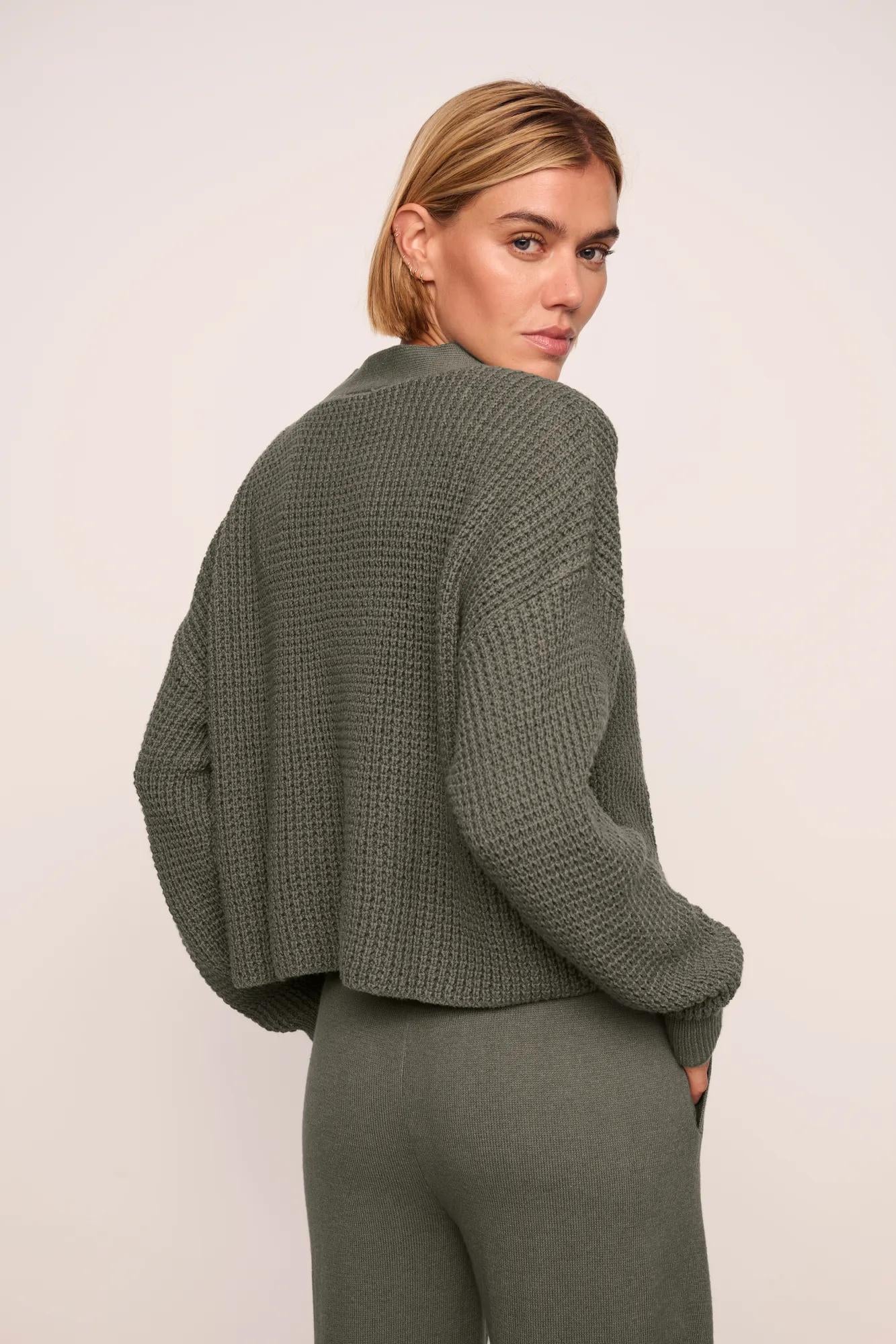 Recycled Sweater Cropped Cardigan
